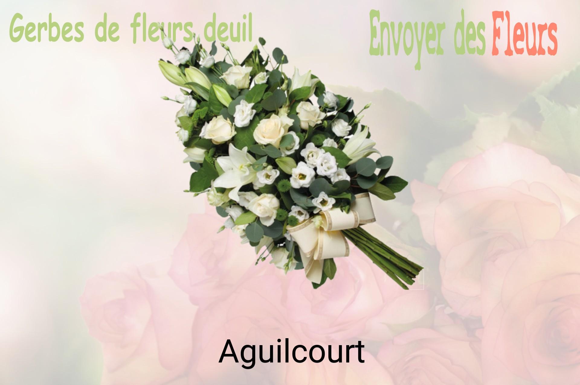 Gerbe de fleurs de deuil livrée à Aguilcourt